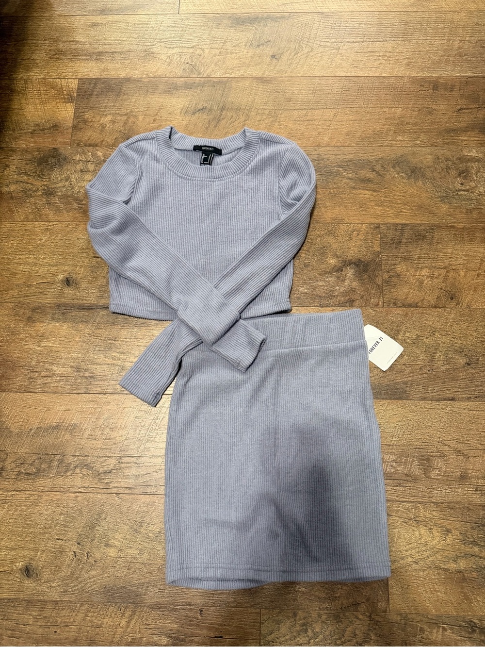 Forever 21 Lavender Ribbed Two-Piece Set